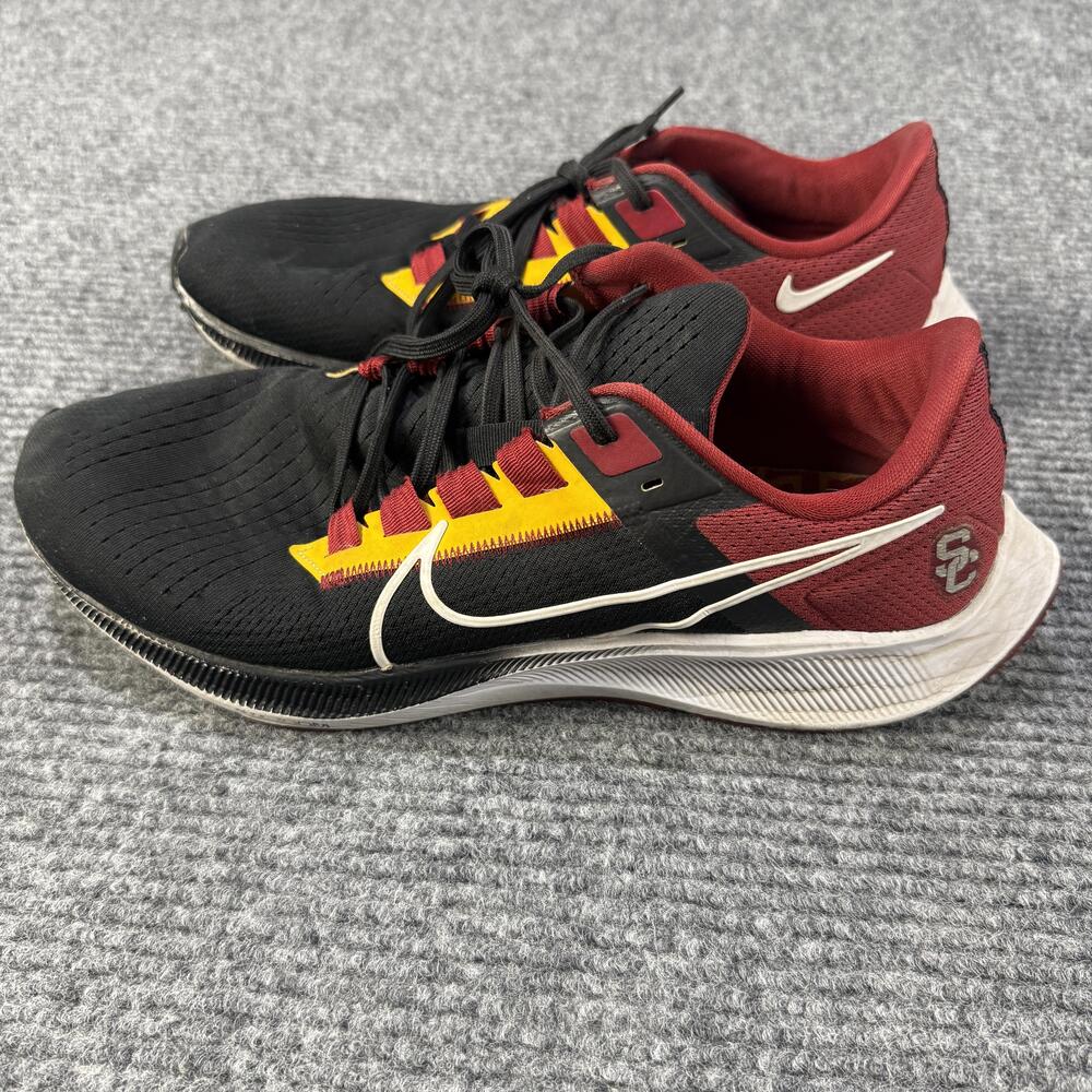 USC Trojans Shoes Mens 12 Nike Air Zoom Pegasus 38 Running Black Red Gold NCAA